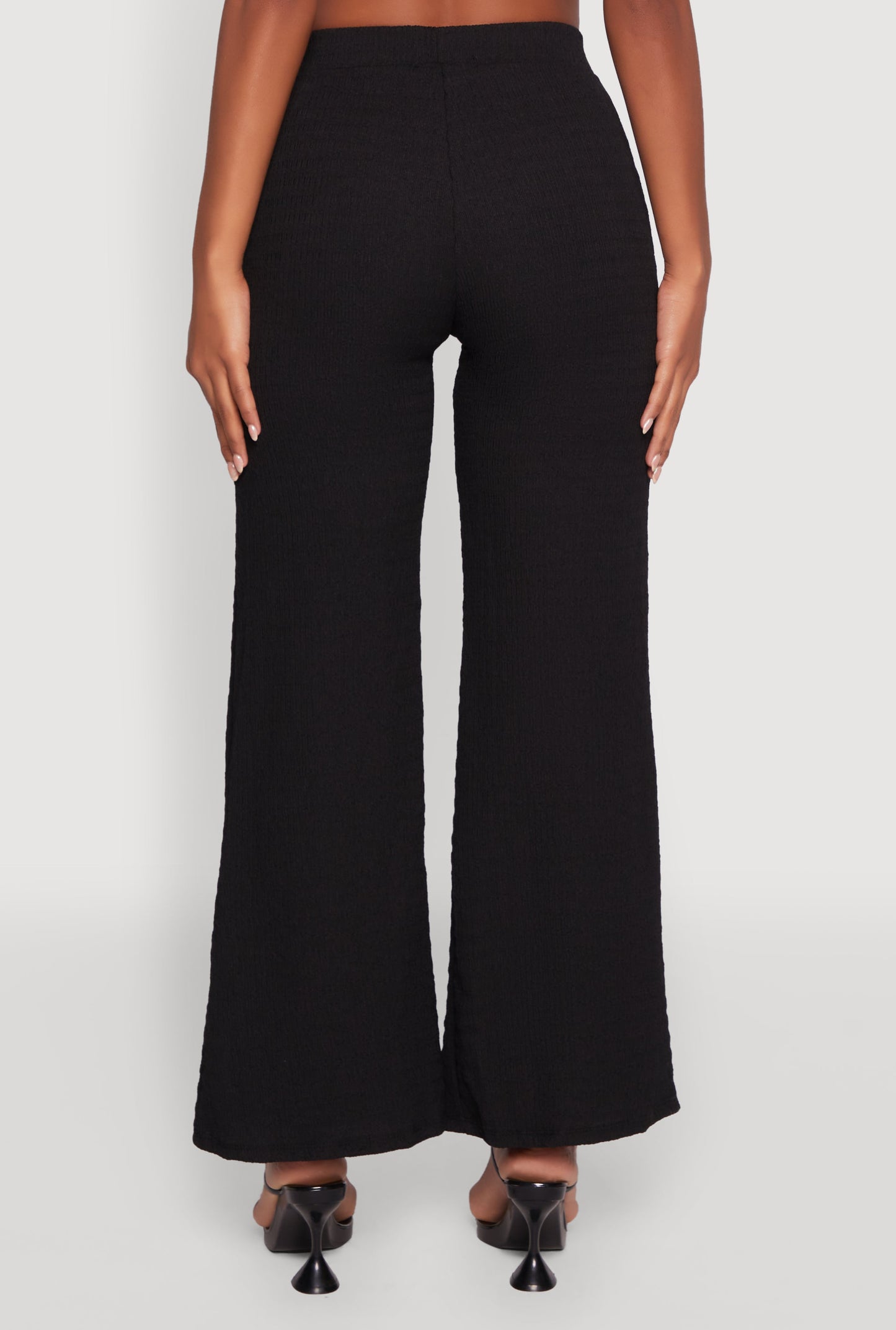 Textured Knit Wide Leg Pants