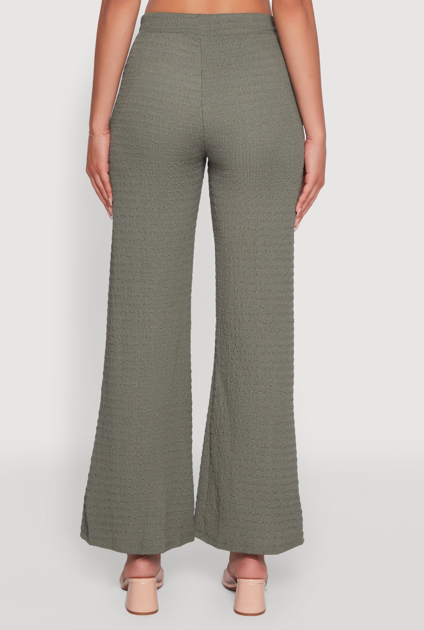 Textured Knit Wide Leg Pants