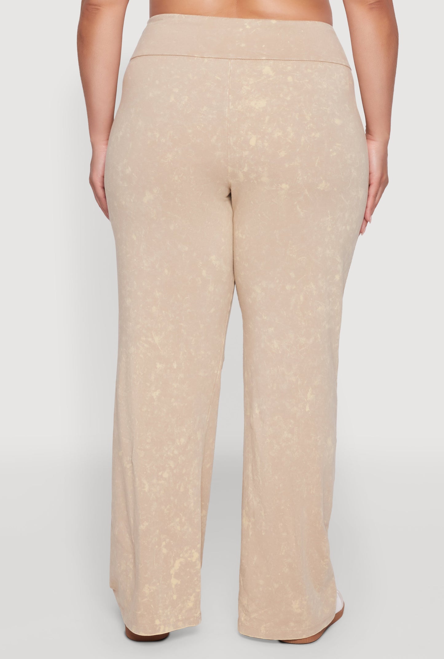 Plus Size Acid Wash Pintuck Wide Leg Pants