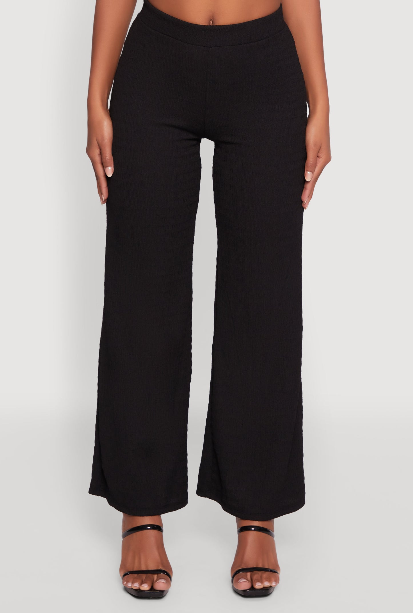 Textured Knit Wide Leg Pants