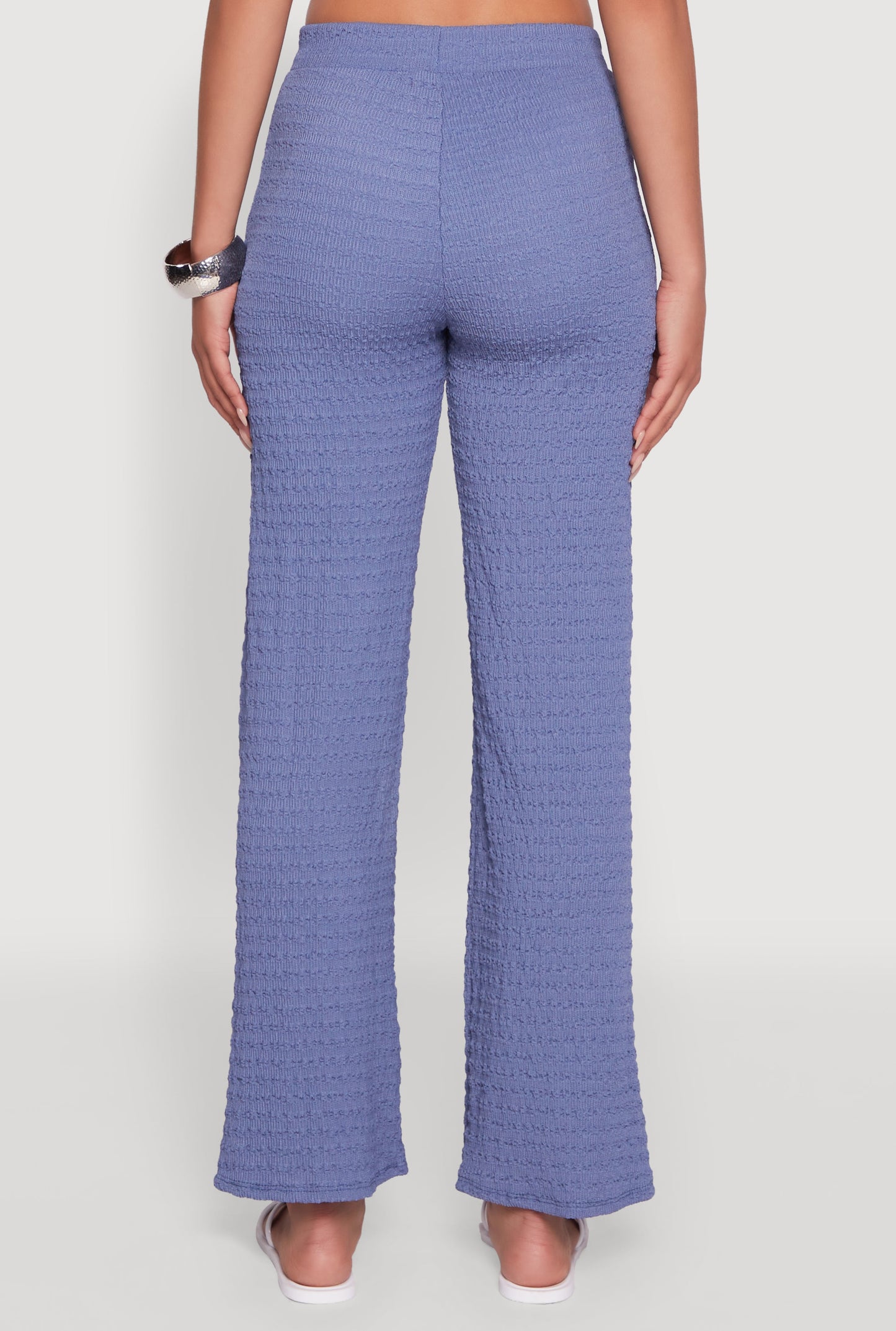 Textured Knit Wide Leg Pants