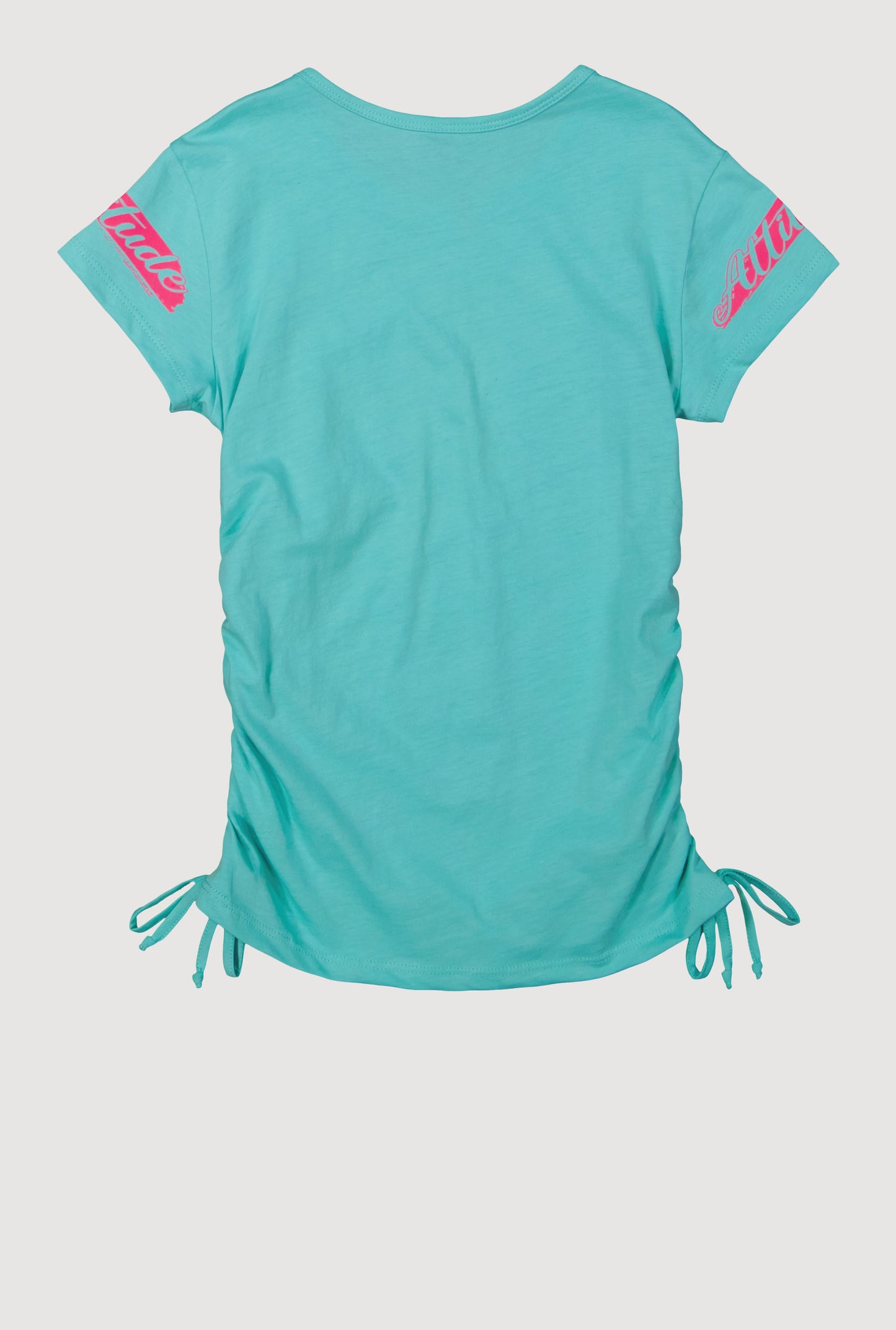 Stylish Girls Graphic T-Shirt with Faux Drawstring