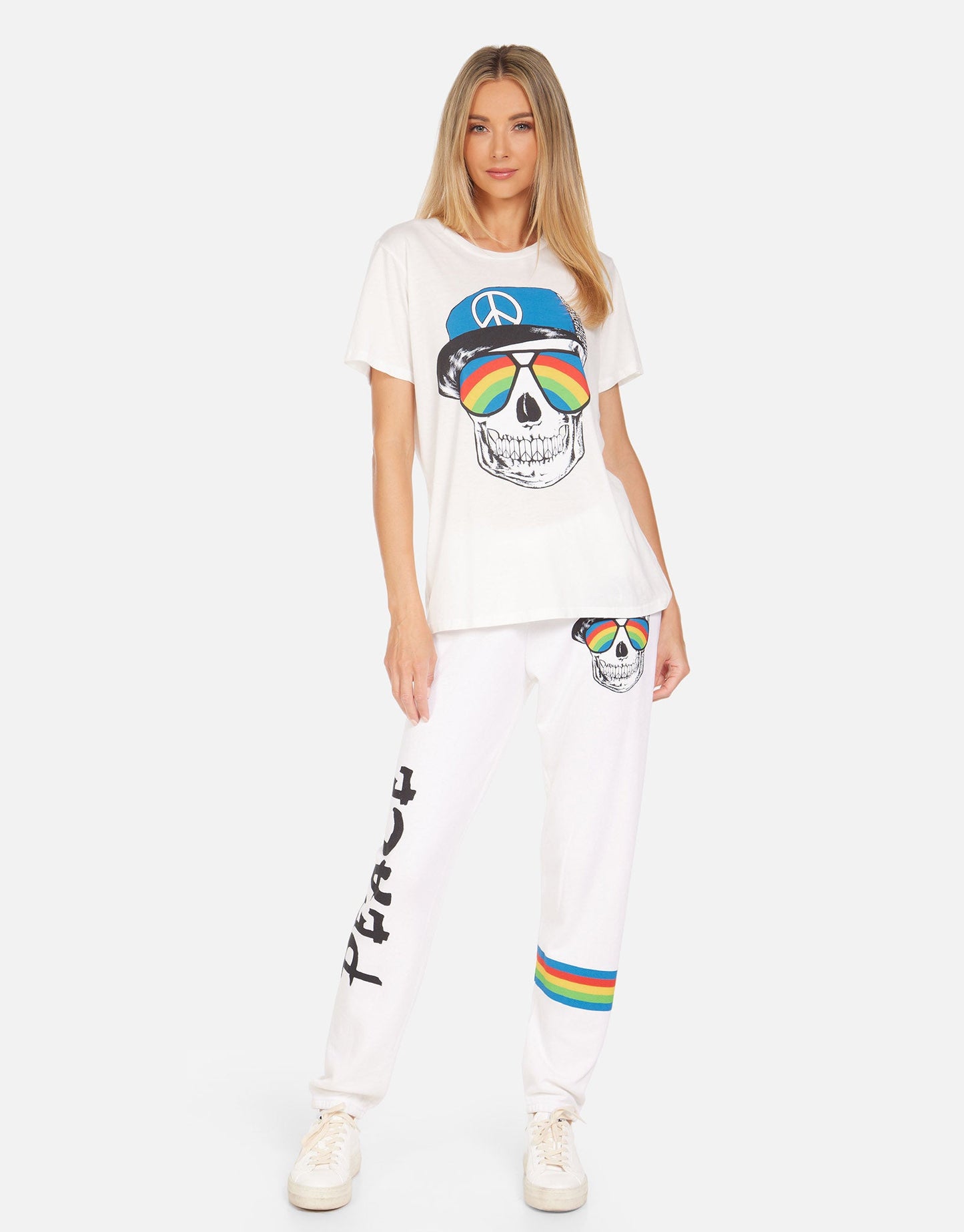 Wolf Rainbow Peace Skull