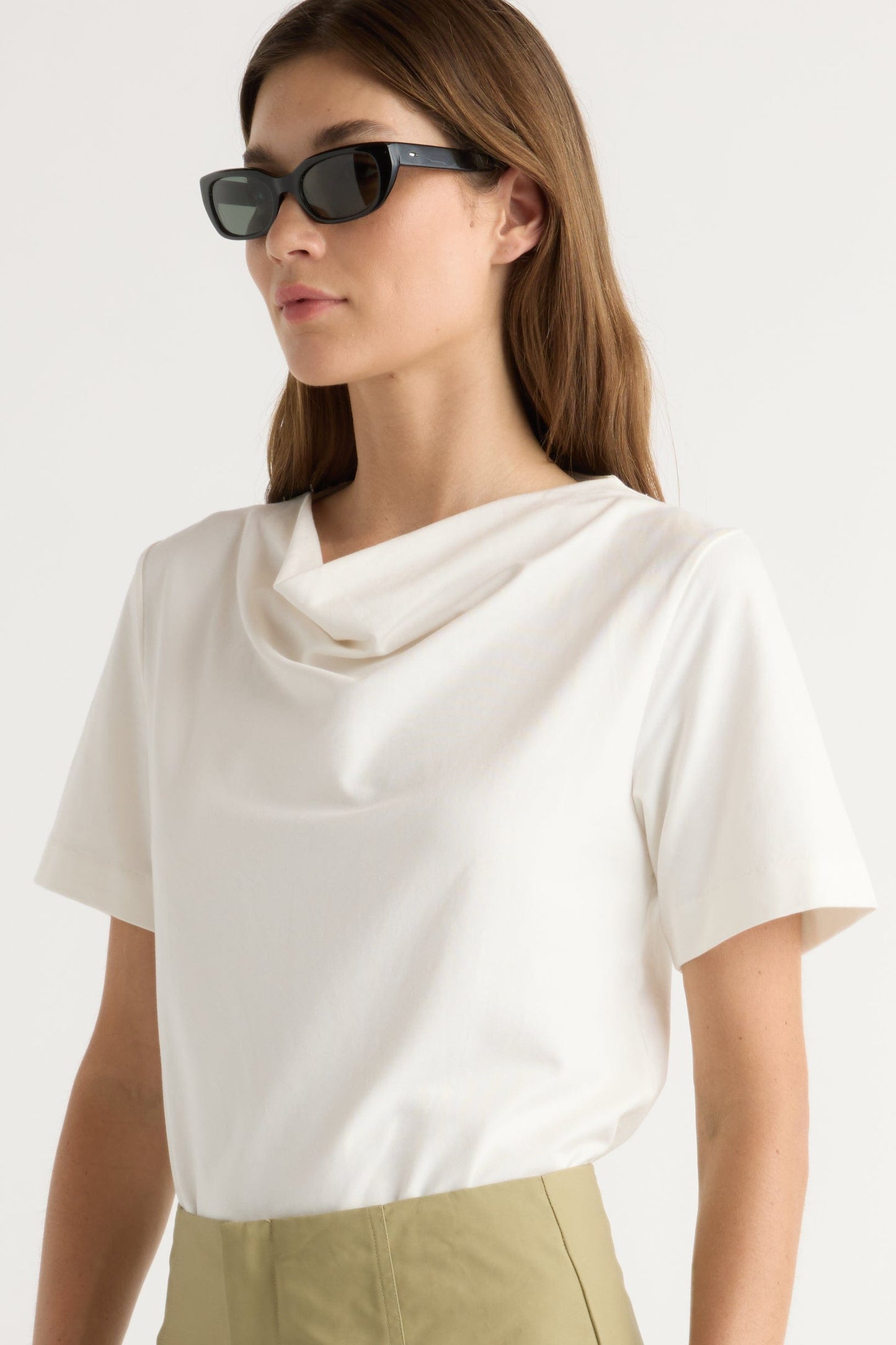 Kendra Organic Cotton Cowl-Neck Tee