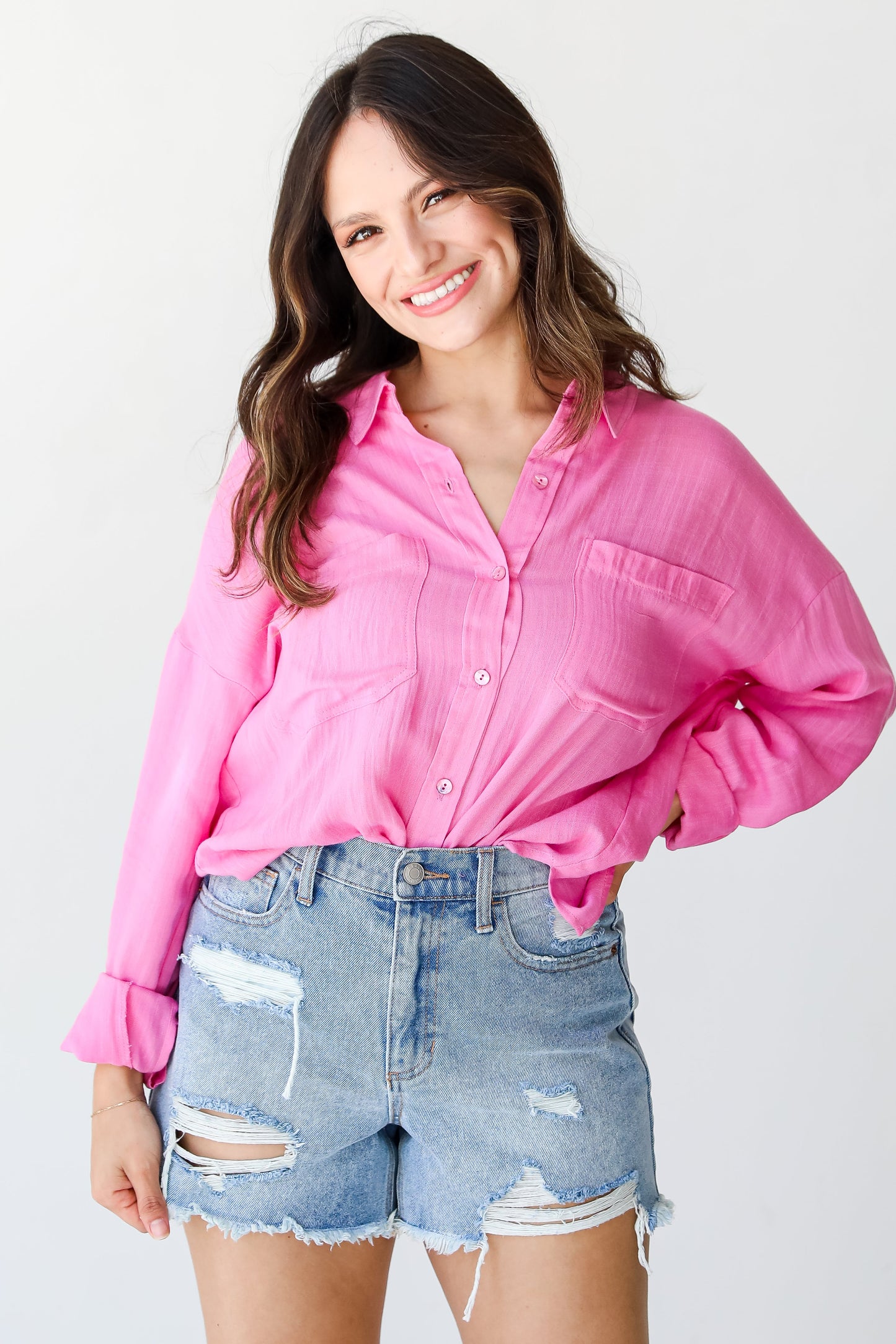 FINAL SALE - In A Daze Distressed Denim Shorts