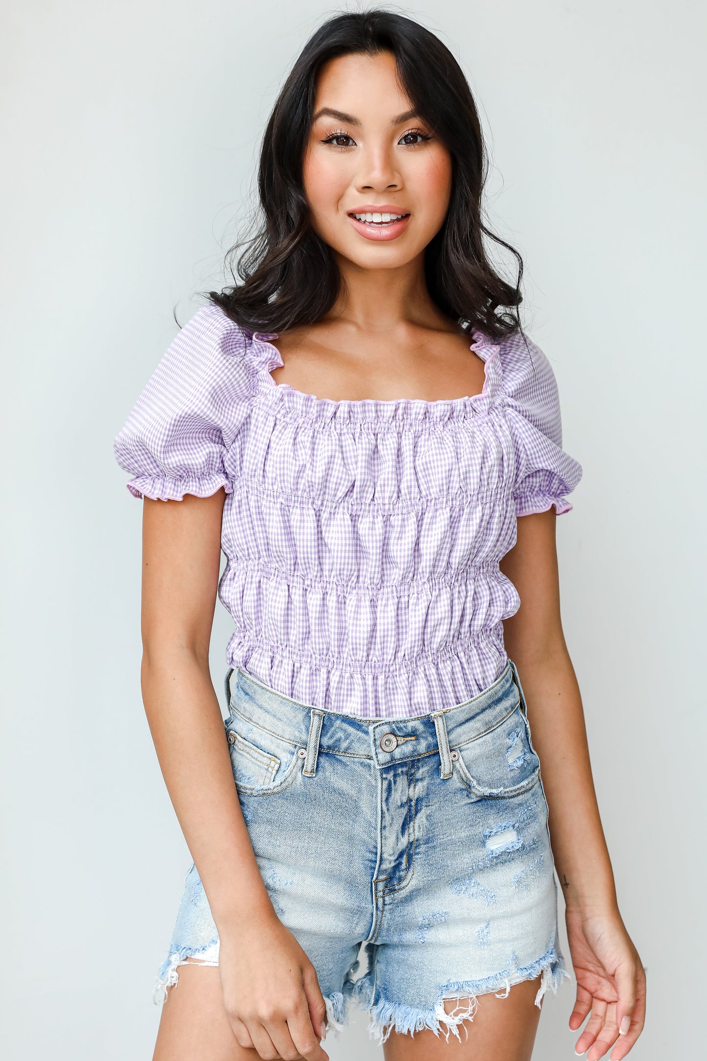 Work It Distressed Denim Shorts