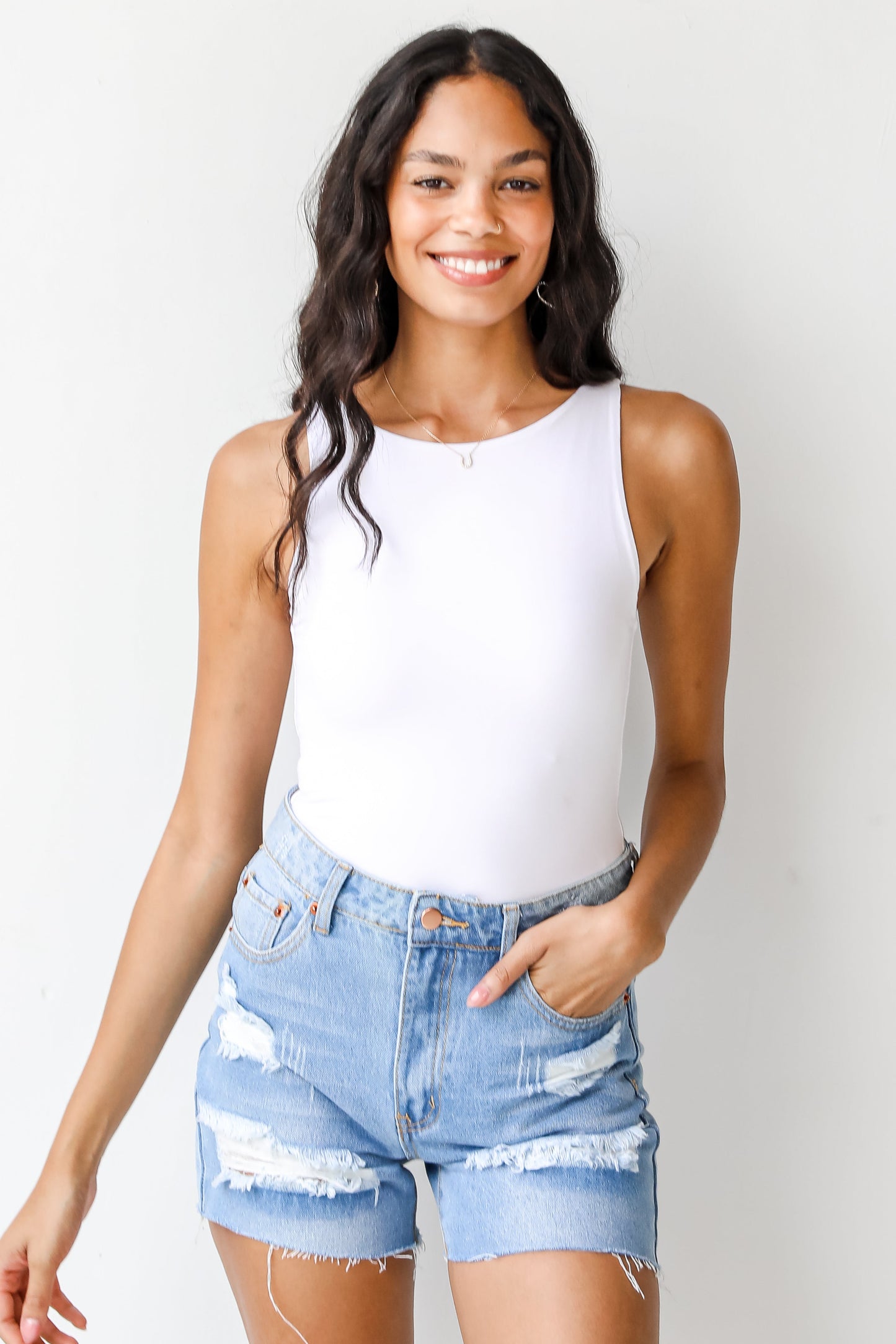 FINAL SALE - Out The Door Distressed Denim Shorts