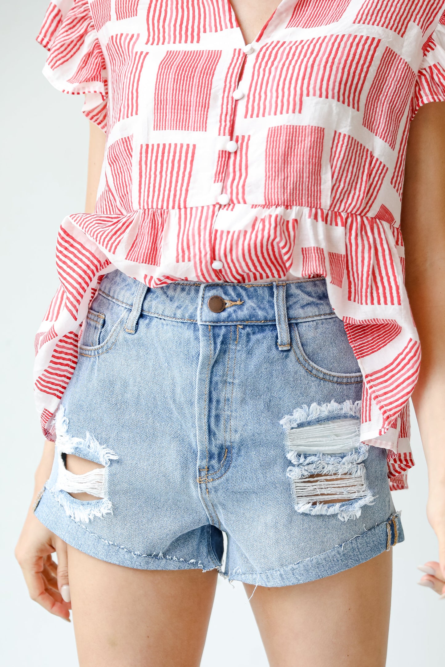 FINAL SALE - Deep Dive Distressed Denim Shorts