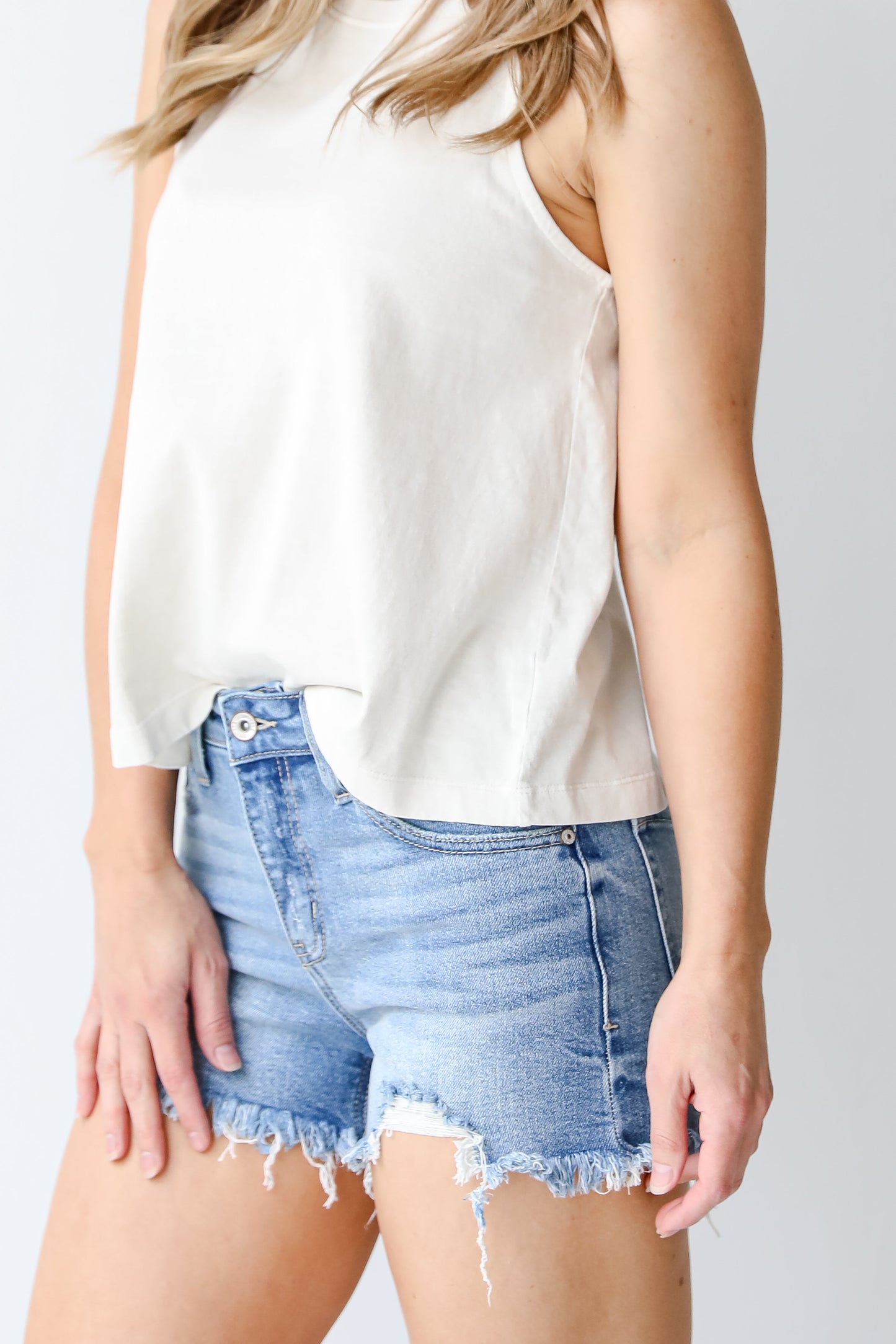 FINAL SALE - Good Times Distressed Denim Shorts