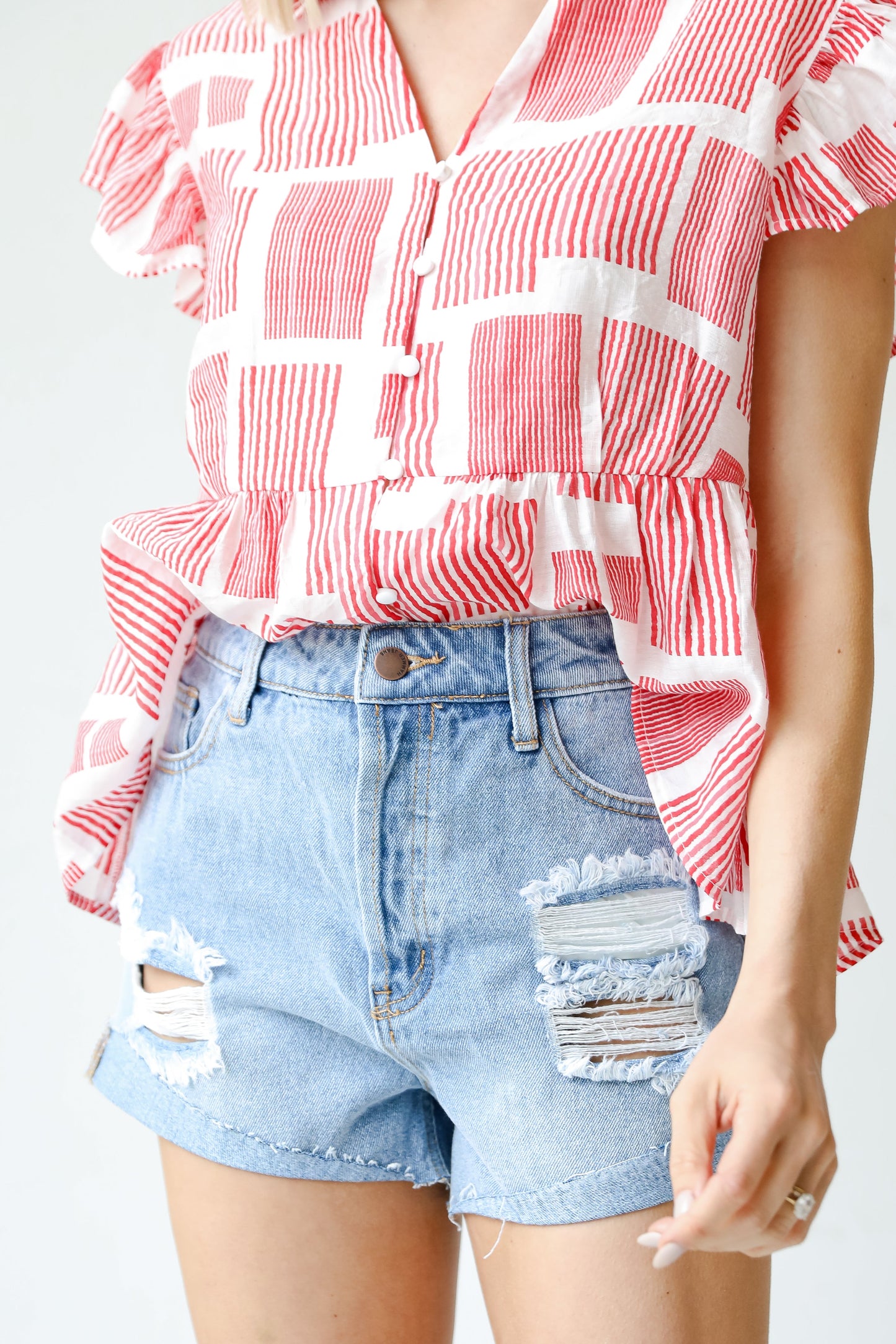 FINAL SALE - Deep Dive Distressed Denim Shorts