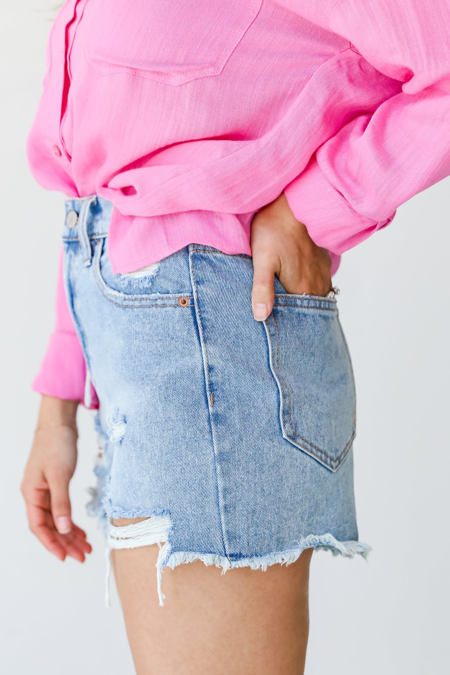FINAL SALE - In A Daze Distressed Denim Shorts