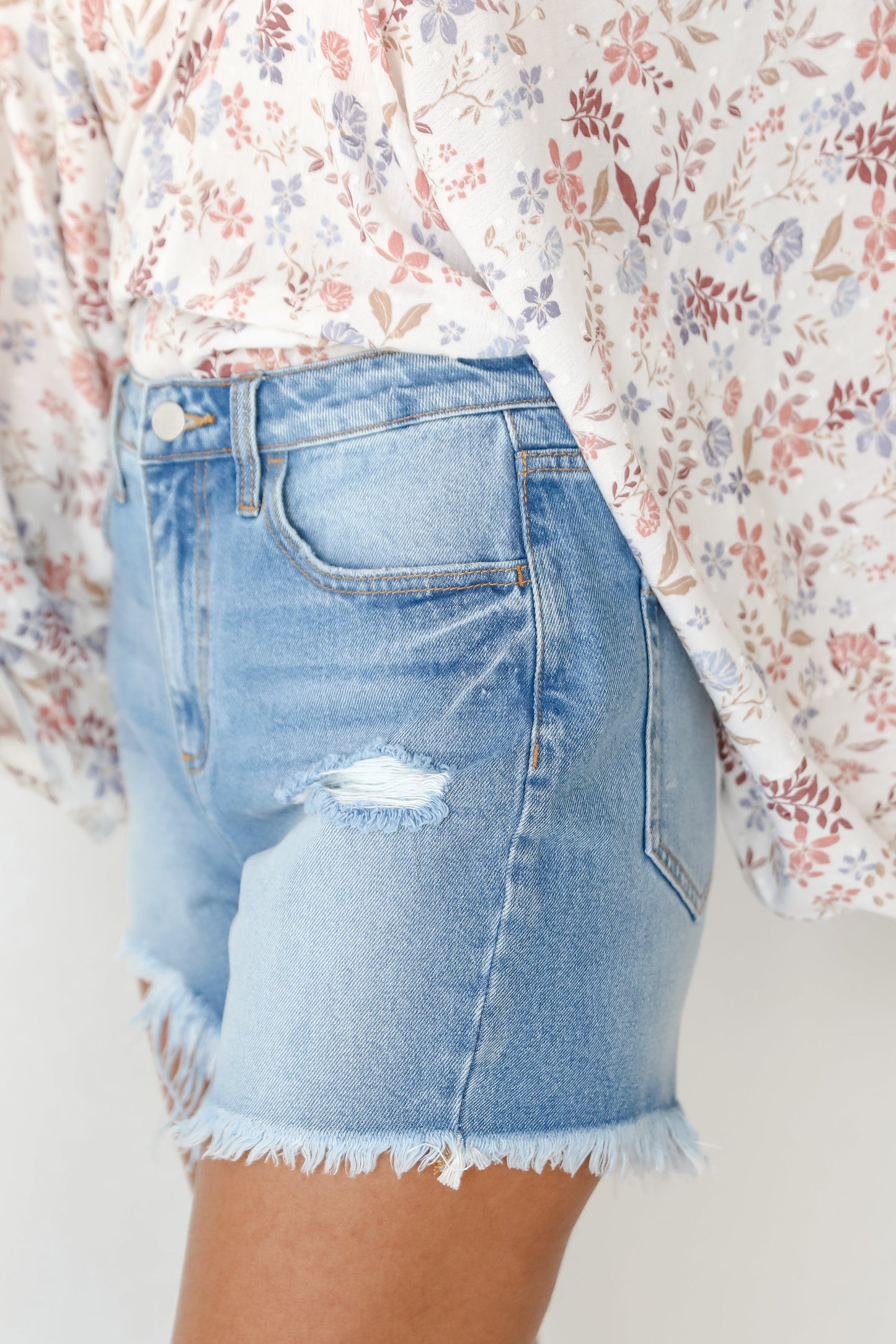 FINAL SALE - Warmer Days Distressed Denim Shorts
