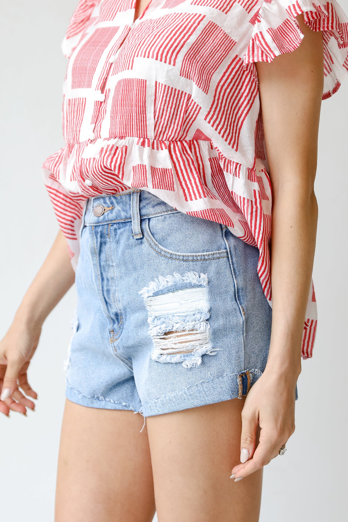 FINAL SALE - Deep Dive Distressed Denim Shorts