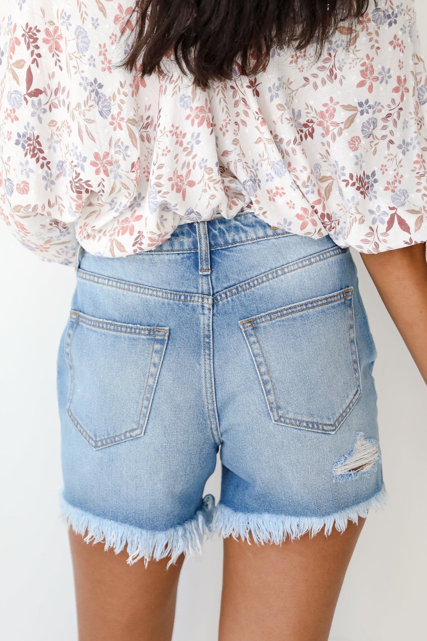 FINAL SALE - Warmer Days Distressed Denim Shorts