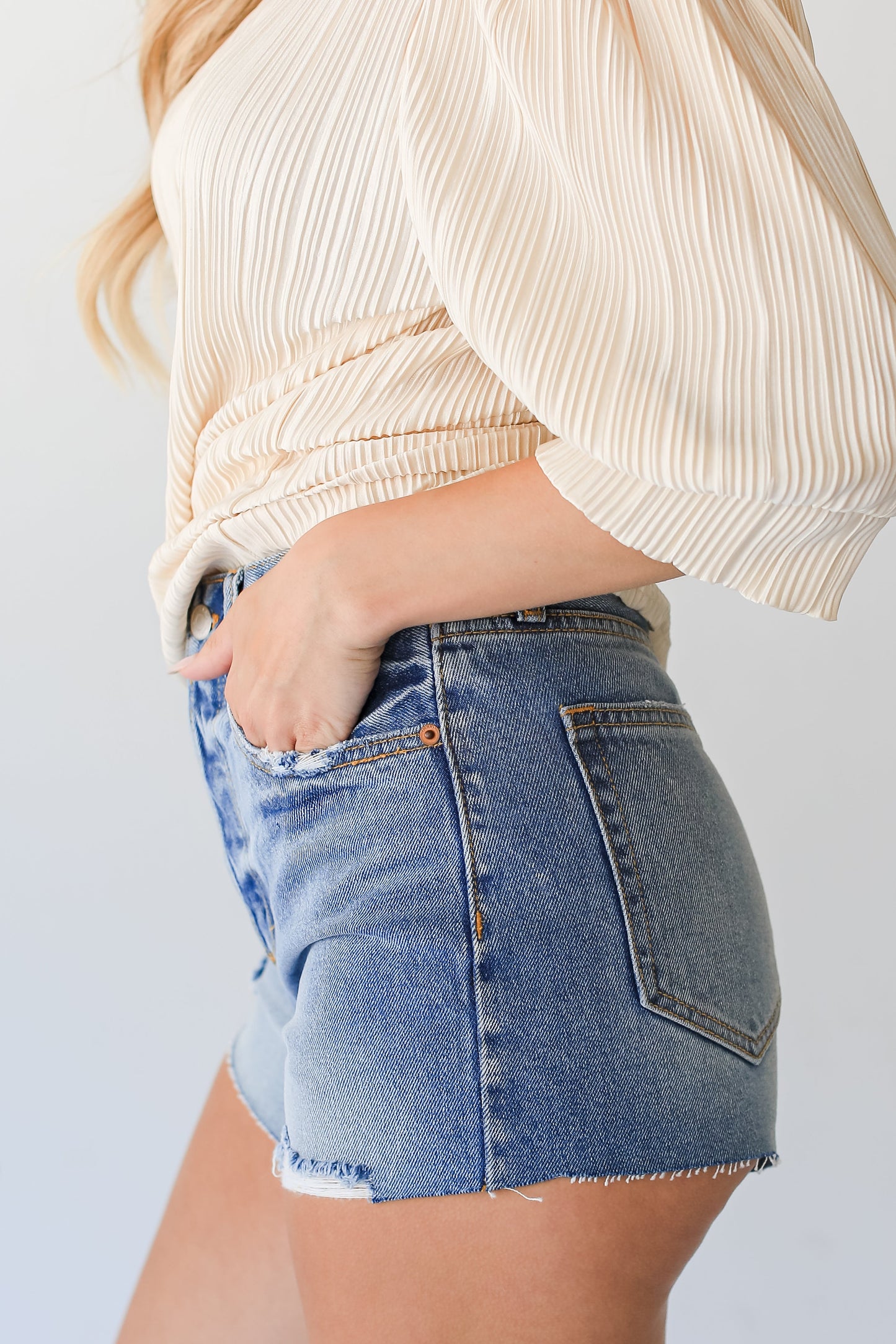 FINAL SALE - Just My Luck Distressed Denim Shorts